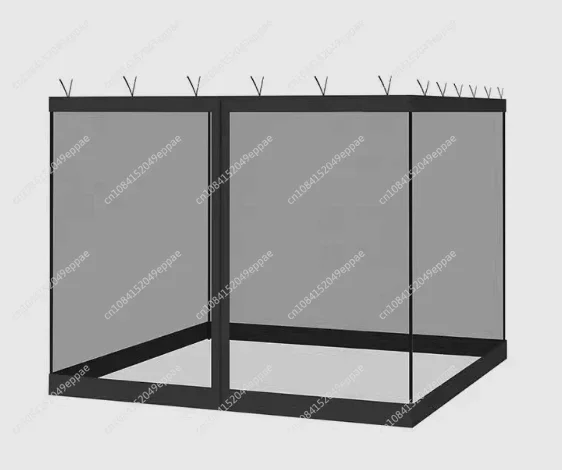 

4-Panel Outdoor Gazebo Mosquito Netting Universal Replacement Canopy Net Screen Sidewall Curtain with Zipper 305x305x200cm