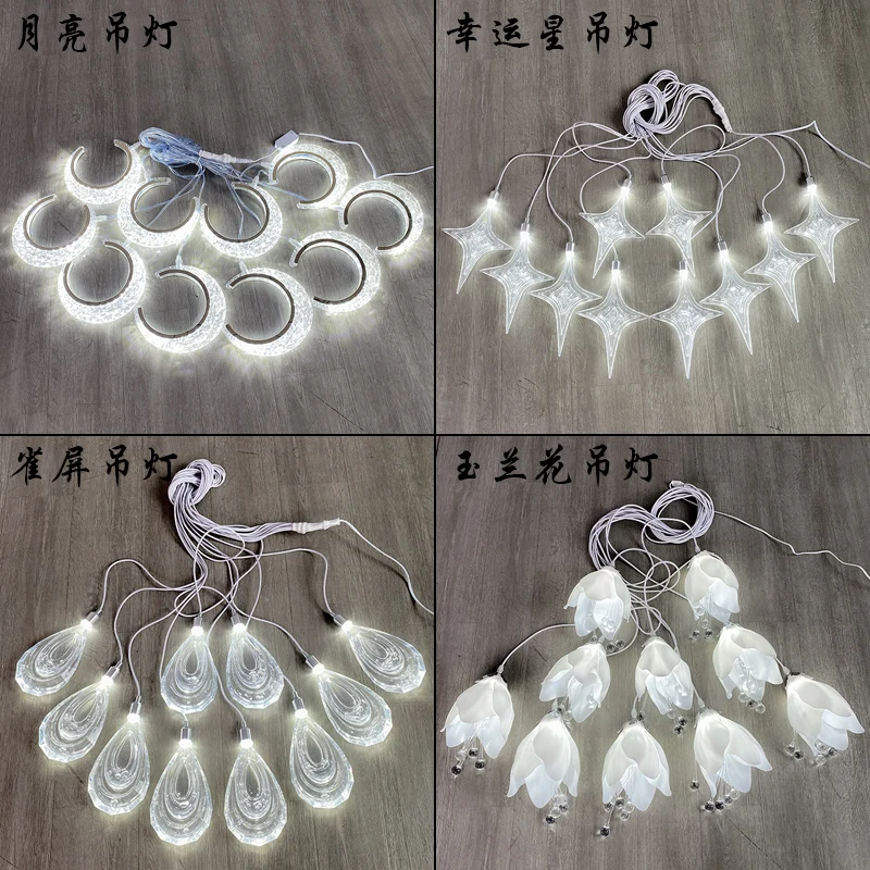 

Новый свадебный реквизит, потолочные гирлянды, прозрачные акриловые люстры, звездные огни, потолочные декоративные светильники на небе.