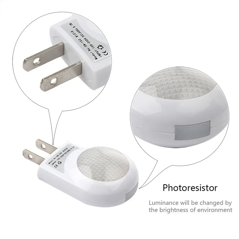 Mini LED Snail Night Light, Auto Lâmpada, Built-in Light Sensor Control, Lâmpada de parede para o bebê, Kids Bedroom, EU, US Plug