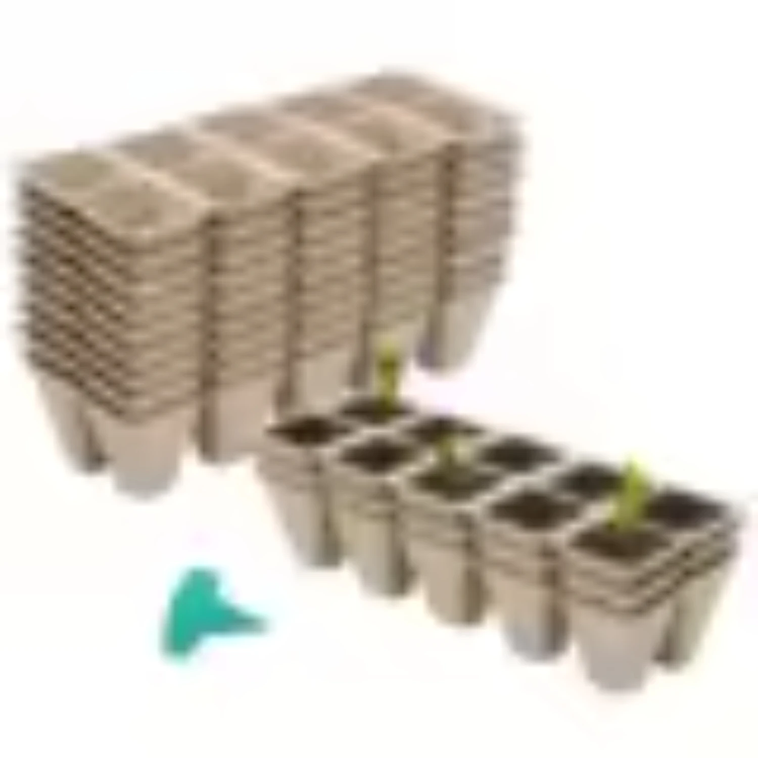 New 120 Cells Peat Pots Seed Starter Trays, 12 Packs Biodegradable Seedling Pots Germination Trays with 15 Pcs Plant Labels