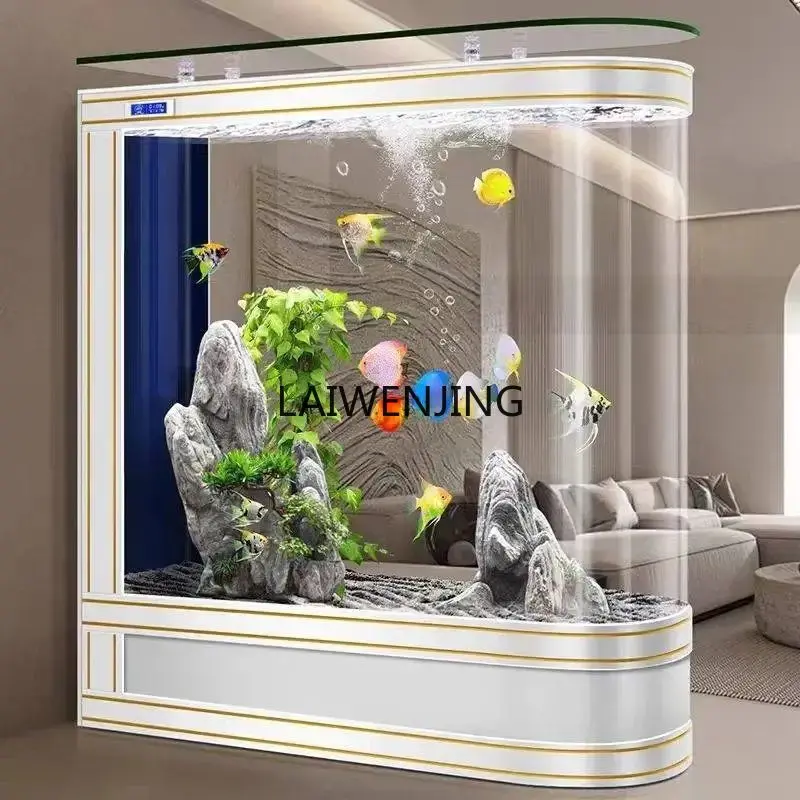 

HLZ living room floor-to-ceiling screen partition free aquarium box goldfish tank