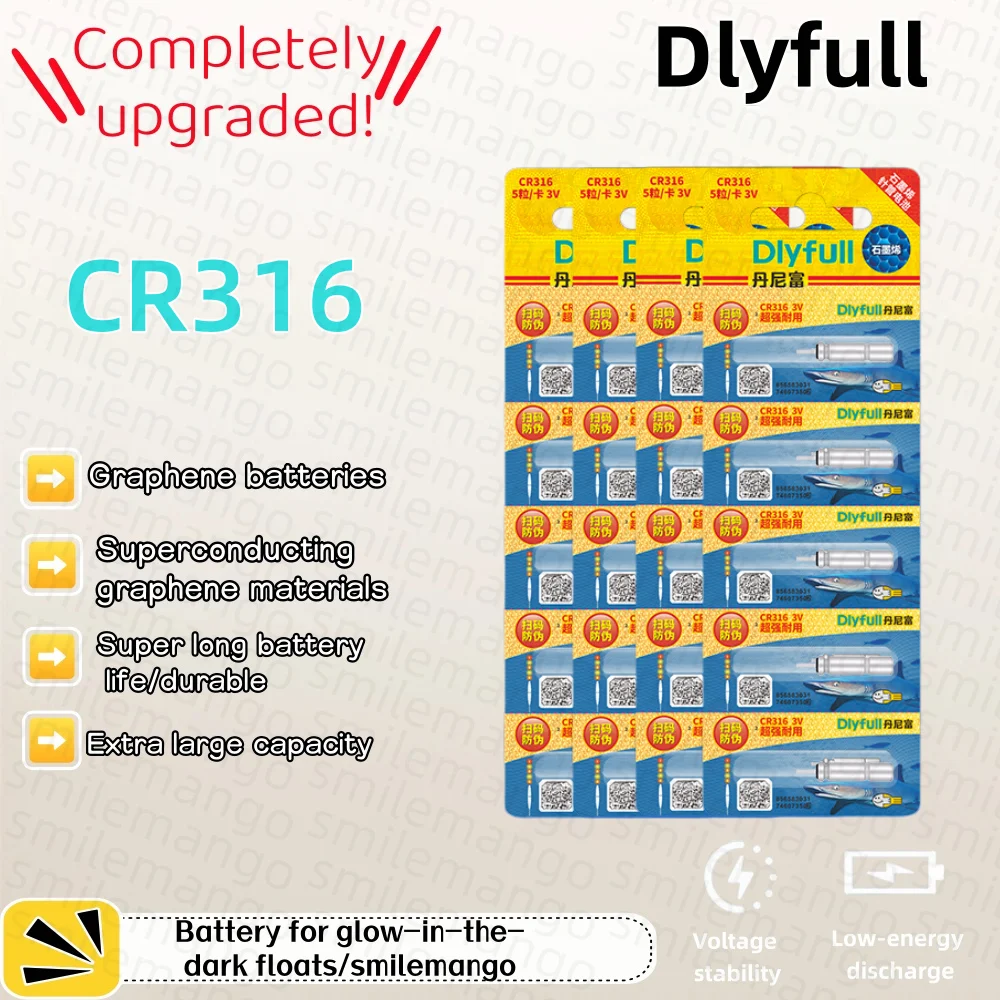 5-50PCS CR316 Luminous Battery Fishing Float Night Fishing Accessories Electronic Appliances CR316 Floats Batteries