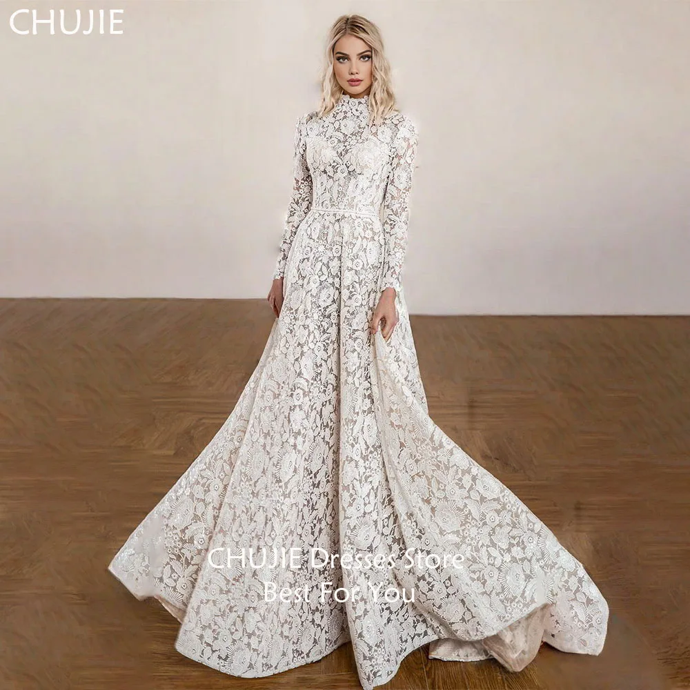 

Full Lace Long Sleeve Bodycon Bridal Gowns Elegant Wedding Dresses Woman Custom Bride Dress Vestido de novia Свадебные платья