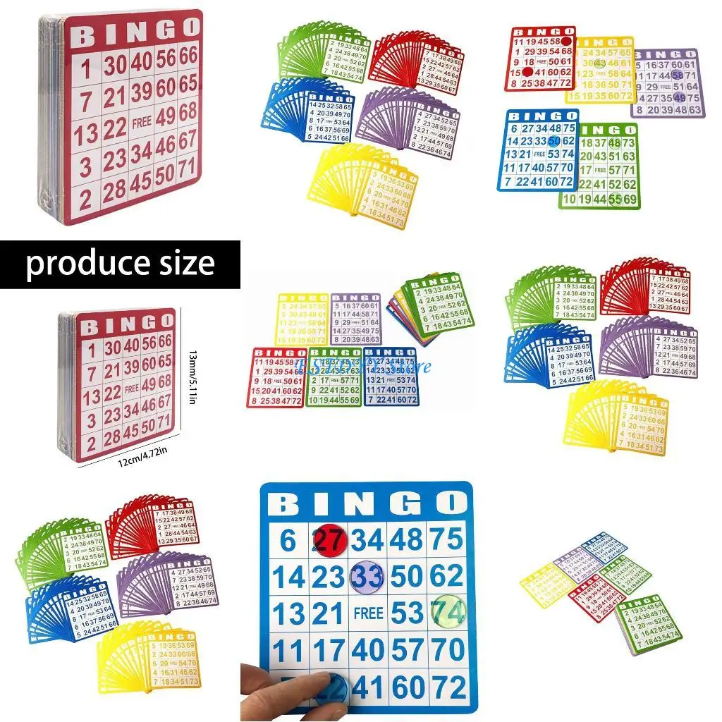 

G6DE Premium Cardstock Bingo Game Multicolor Card Portable Organizers For Team Building Families Games Night