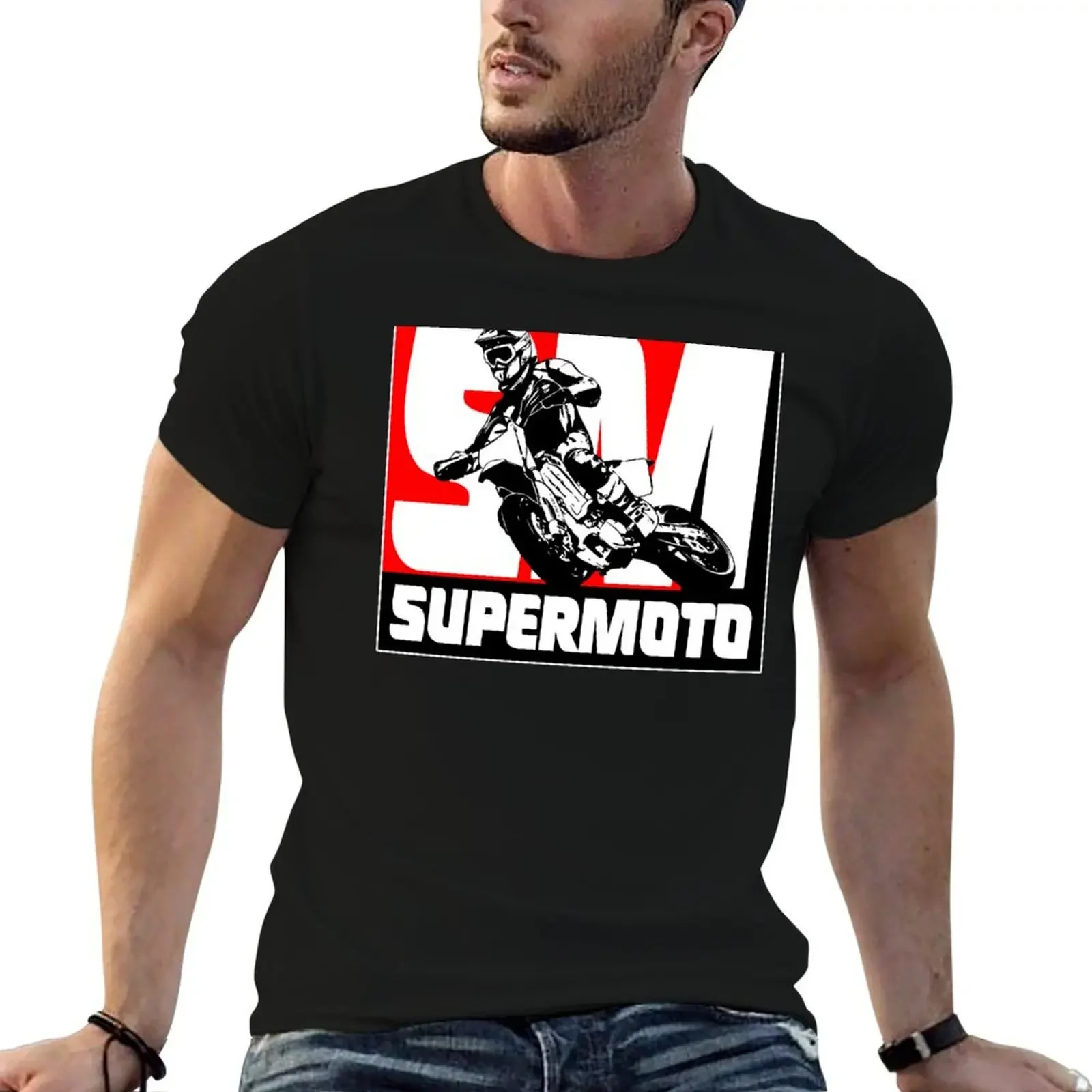 

Supermoto T-Shirt summer clothes vintage graphic tee plus size men clothing