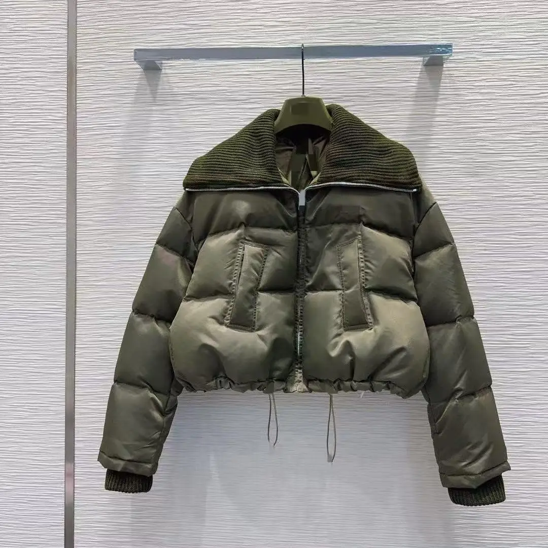 

Модная женская утепленная куртка-пуховик с вышивкой, отложным воротником, на осень-зиму