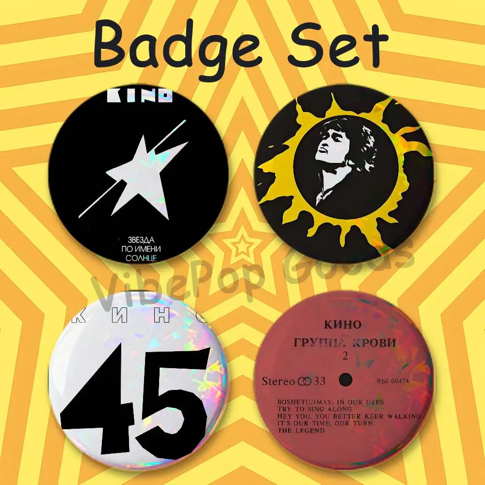 Band K-Kino V-Viktor T-Tsoi Creative Quirky Mini Pill Badges 25mm Micro Button Pins Fan-made Merch  Gift for Friends