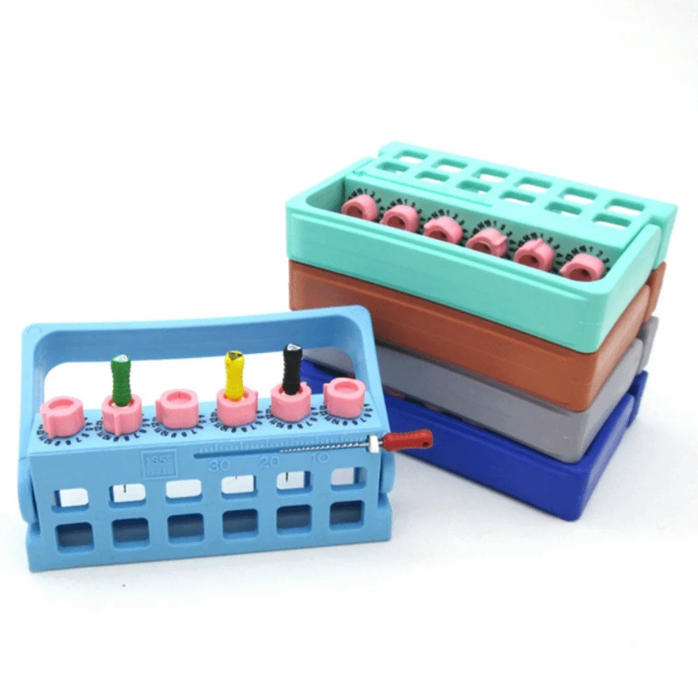 6 Holes Design Endo File Counter Rack High Temp Resistant Autoclavable Material Dental Instrument Box Scale Measuring Mark