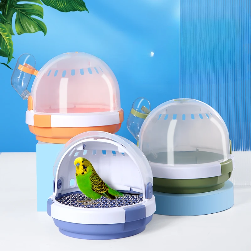 

Portable Carrier Canary Bird Cages Small Budgie Outdoors Park Bird Cages Cover Transparent Cage Oiseau Birds Supplies WZ50BC