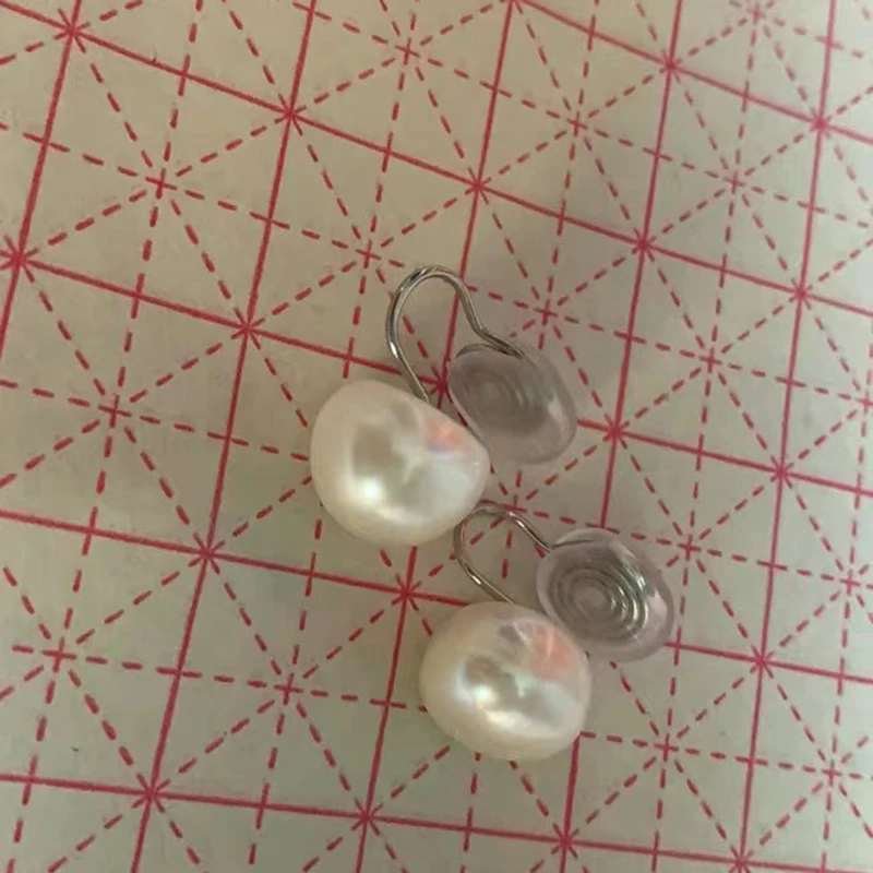 GRACE JUN 12MM Freshwater Pearls Stud Clip on Earrings No Pierced Cuff Earring Mosquito Coil Fake Piercing Ear Clip New Arrival