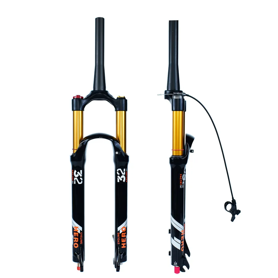 

Magnesium Alloy Rebound Damping Fork, MTB Air Fork, Straight Cone Tube, Locking Shock, 140mm Stroke, 26 ", 27.5", 29"