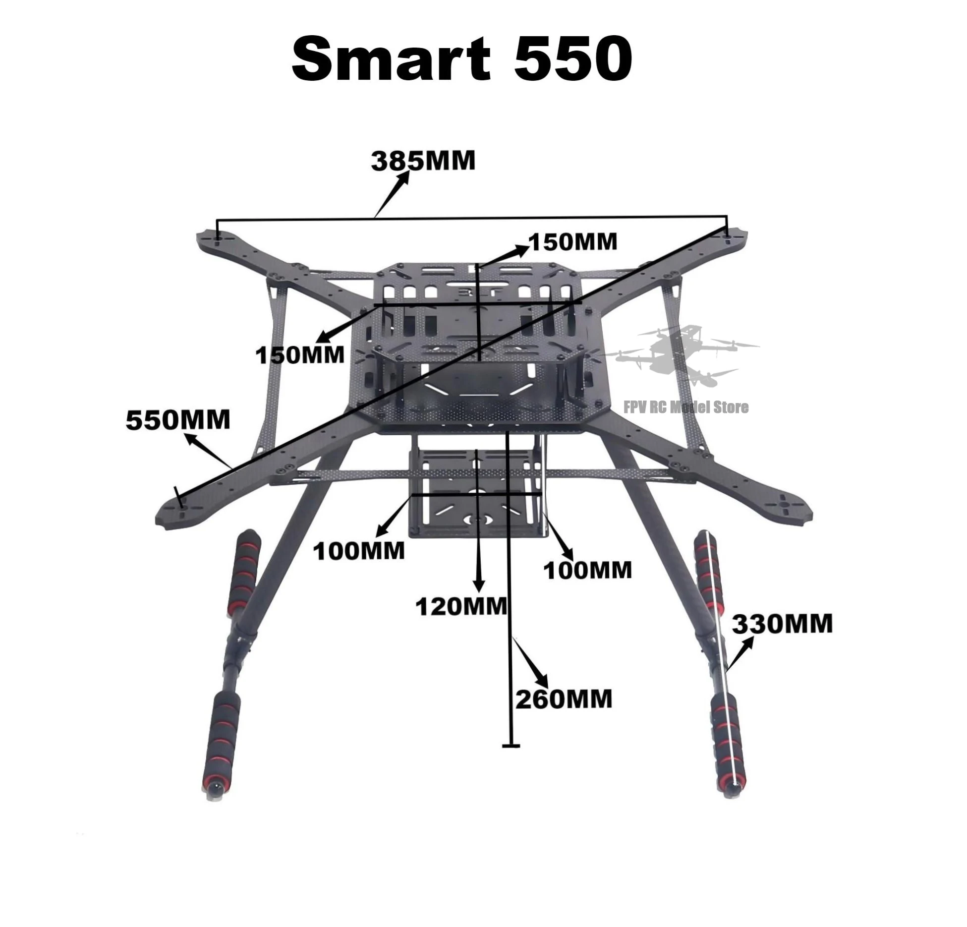 ZD550 550mm cadre de Drone en fibre de carbone FPV Quad APM Pixhawk Ardupilot Quadrotor support RC Multicopter multi-rotor avec train d'atterrissage