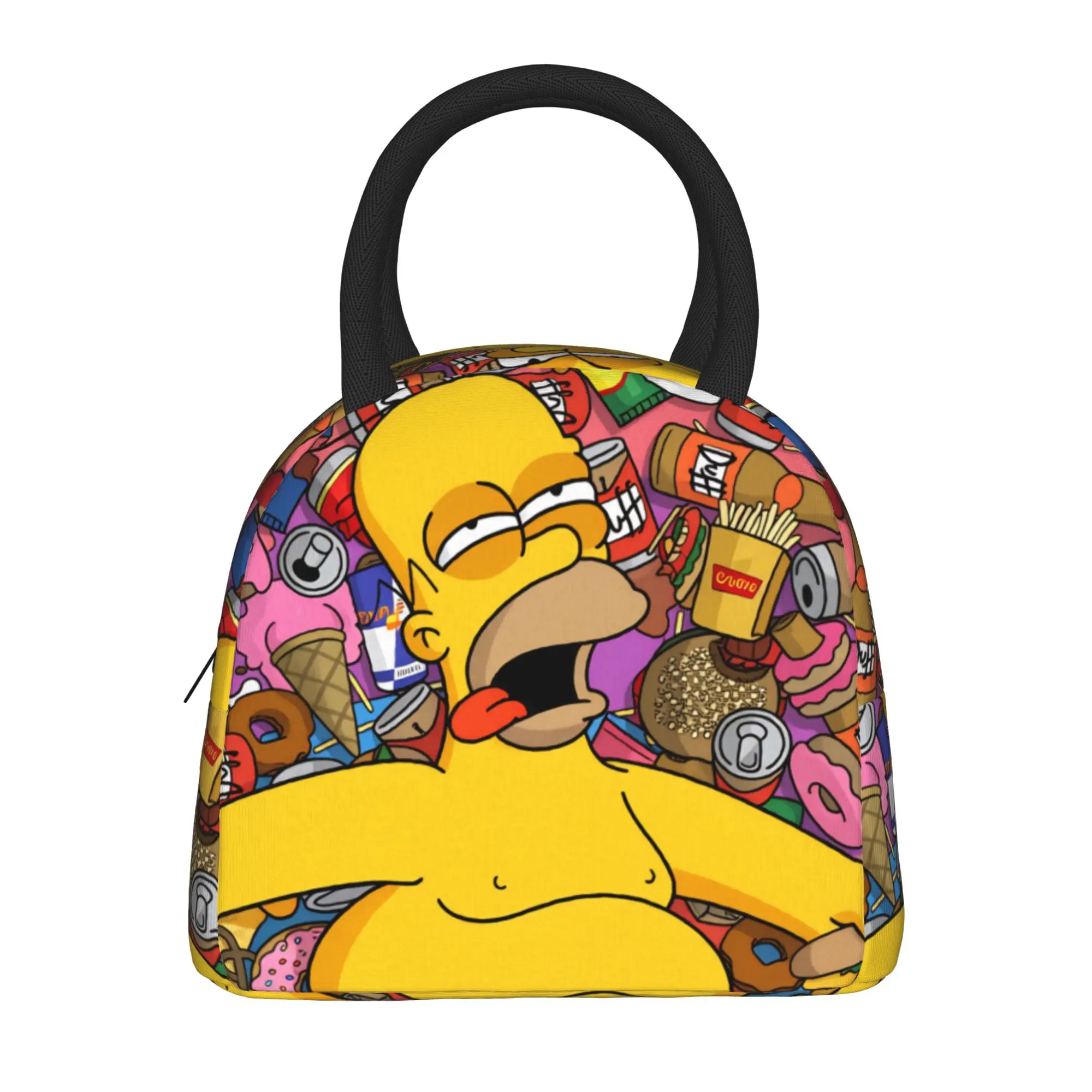 

Сумка для обеда S-Simpsons Homer Candy Feast, кавайная сумка для обеда, школьная портативная термосумка, сумки-тоут для детей, сумка-холодильник с принтом Оксфорд