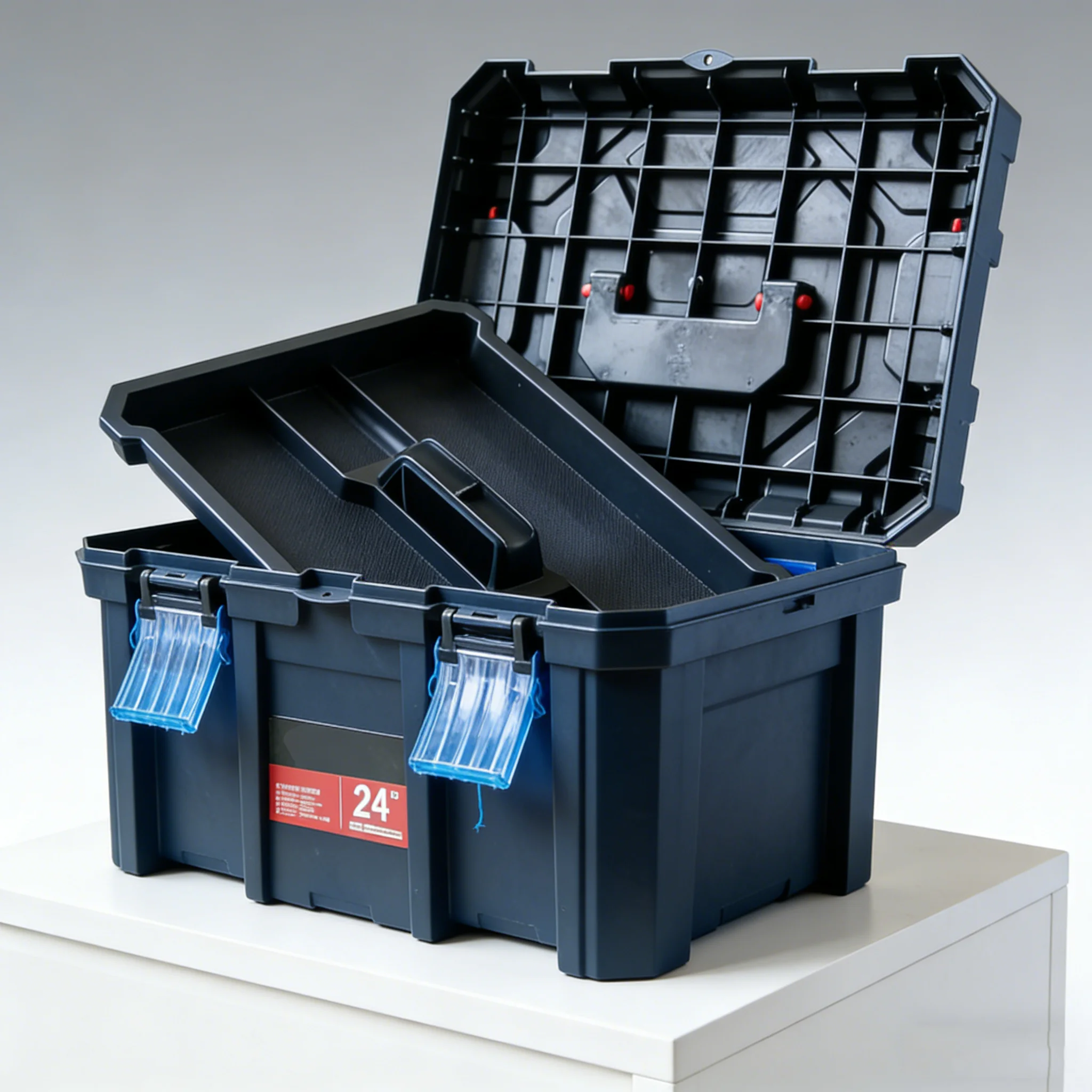 

Multifunctional Large Tool Box, Heavy Duty Hardware Storage Case, Shockproof Tool Organizer Bucket with Handle for Home Garage,