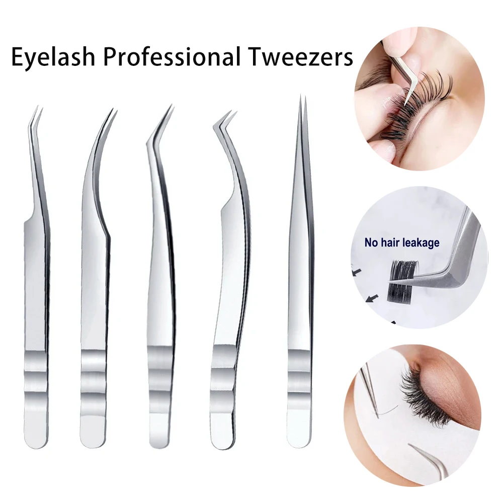 Pince à épiler professionnelle pour Extension de cils, recourbe-cils de précision en acier inoxydable, pince à greffage de floraison de cils de haute qualité