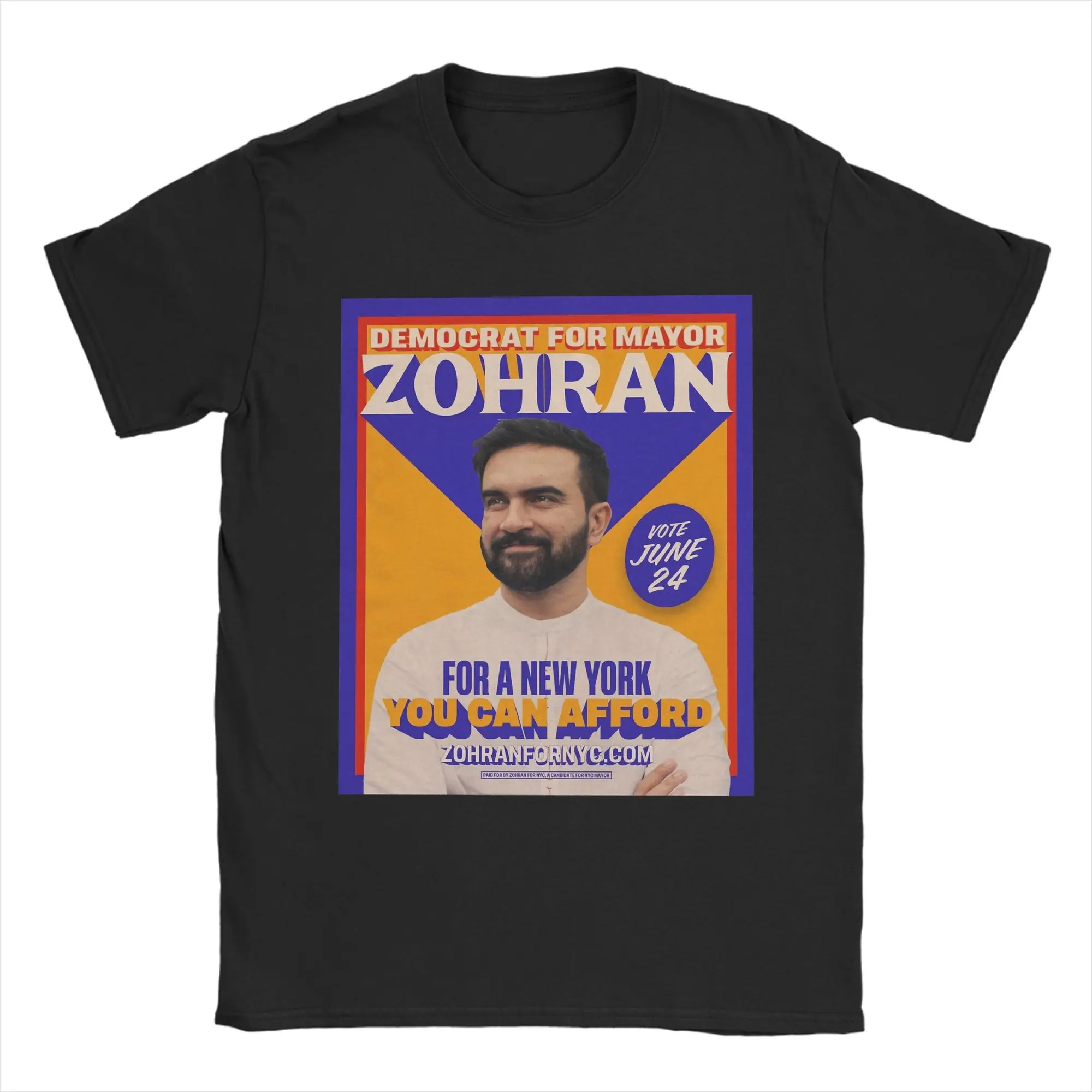 

Mens Womens Zohran for New York City Shirt Pure Cotton Print Tee Shirts Clothing Outfits