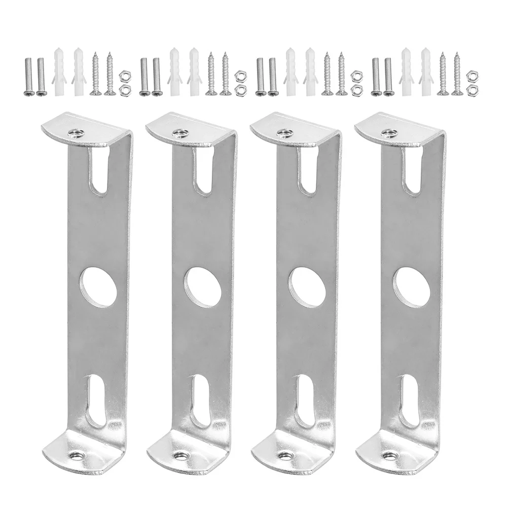 

4Sets Silver Galvanized Metal Lighting Fixture Mounting Bracket Ceiling Fan Chandelier Wall Lamp Installation Plate Screw Kit