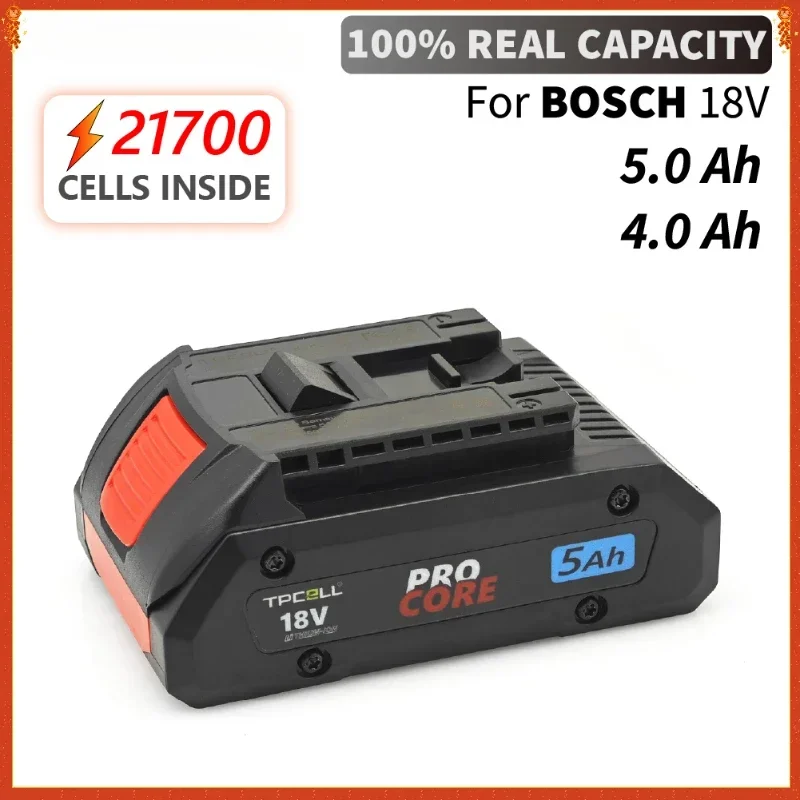 

Аккумуляторы 4Ач/5Ач для BOSCH Professional 18V 21700 ProCORE 18V Li-ion, замена для BAT609 BAT618, перезаряжаемые