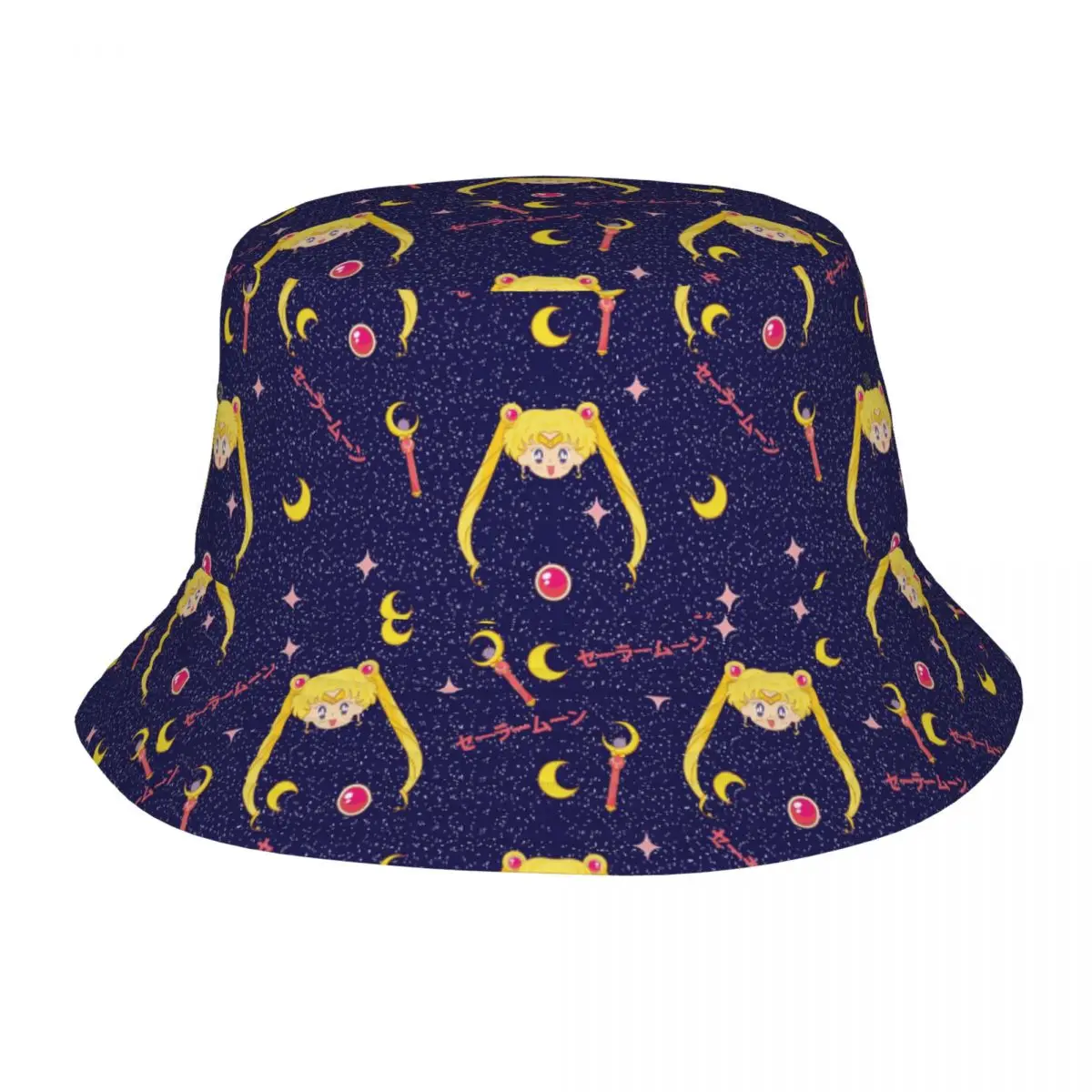 Anime Moon Girl Bucket Hats for Girl Summer Travel Anime Field Hat Street Lightweight for Hiking Fishing Hat Headwear