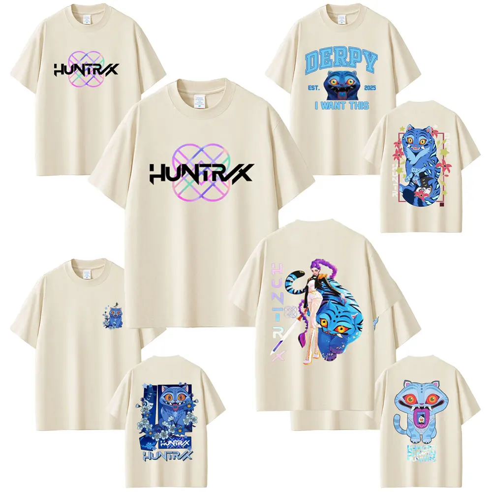 

Funny Movie KPop Demon Hunters Saja Boys Derpy Tiger Rumi Mira Zoey Graphic T-shirts Men's Women Cartoon Casual Humor T Shirts