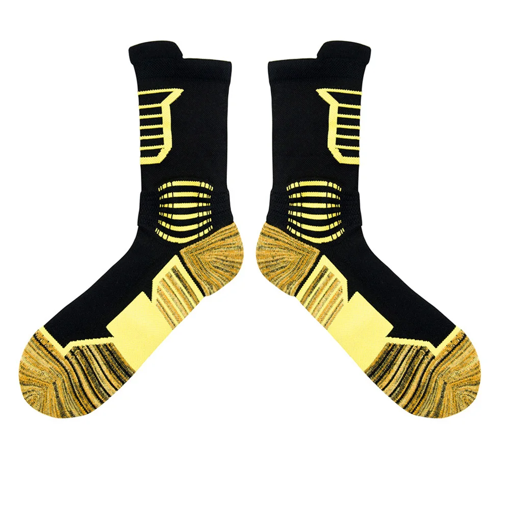 1 par-loop meias esportivas respiráveis absorção de suor meias de fitness amarelo tamanho adultos 38 41 perfeito para correr