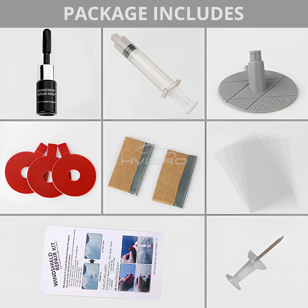 Car Windshield Repair Resin Kit Tools Windscreen Break Scratch Restoration Protective Stickers Glass Cleaner Care No Trace Wash