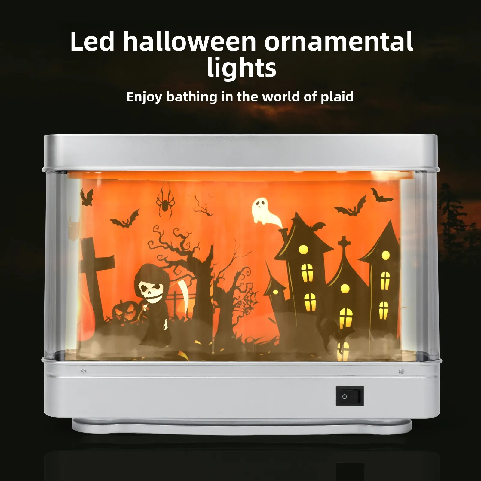 

1pc Halloween Ghost Night Light Fake Aquarium Decorative Halloween Lamp Gift Ghost Night Light for Kids Bedroom Party Decor