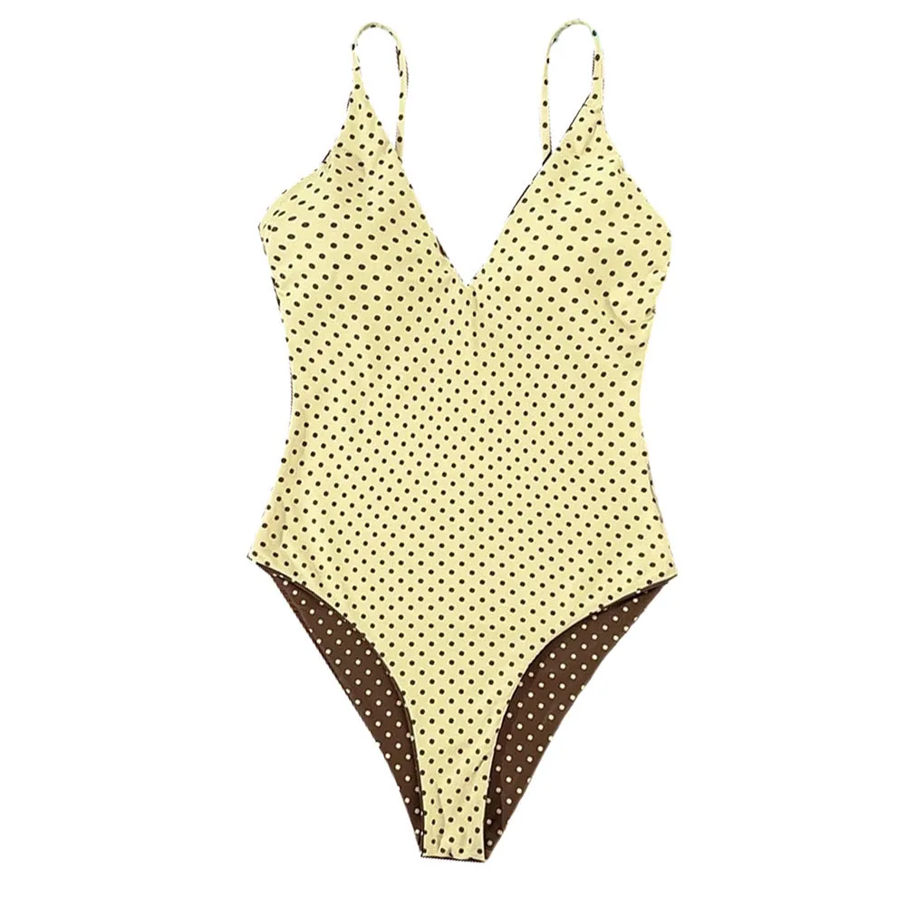 Halter Swimsuit with Polka Dot Pattern for Beach Hot Springs Pool RFD-s12046 Designed for Swimming Water Sports
