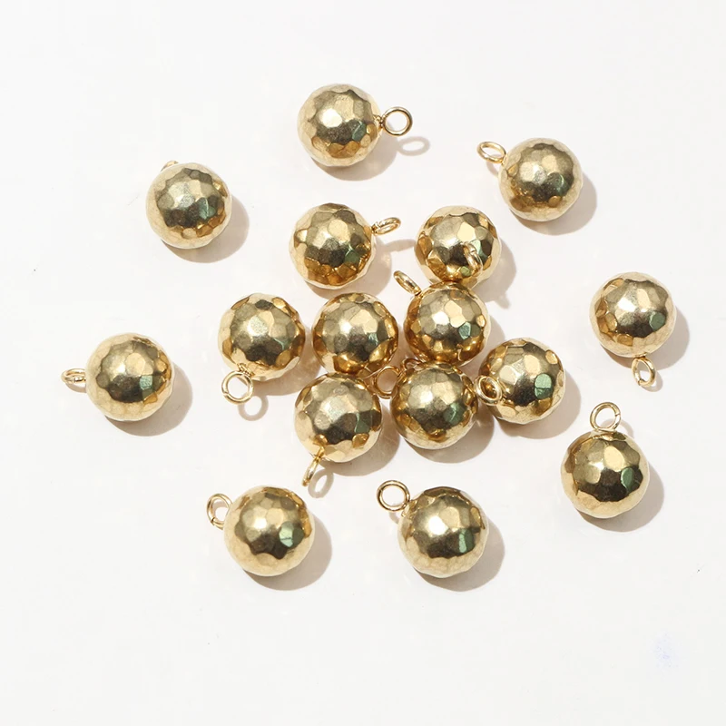 

20 шт. 4-8 мм позолоченные бусины из нержавеющей стали шаровые подвески кулон DIY изготовление ювелирных изделий ремесленные выводы для серег браслет