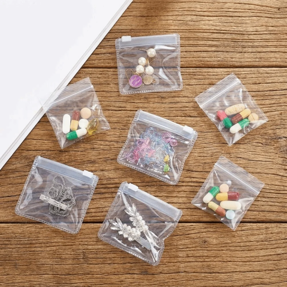 10PCS Waterproof Zipper Pill Bags Reusable Anti Oxidation Self‑Sealing Pill Organizer with Slide Lock Clear Pill Pouch Travel