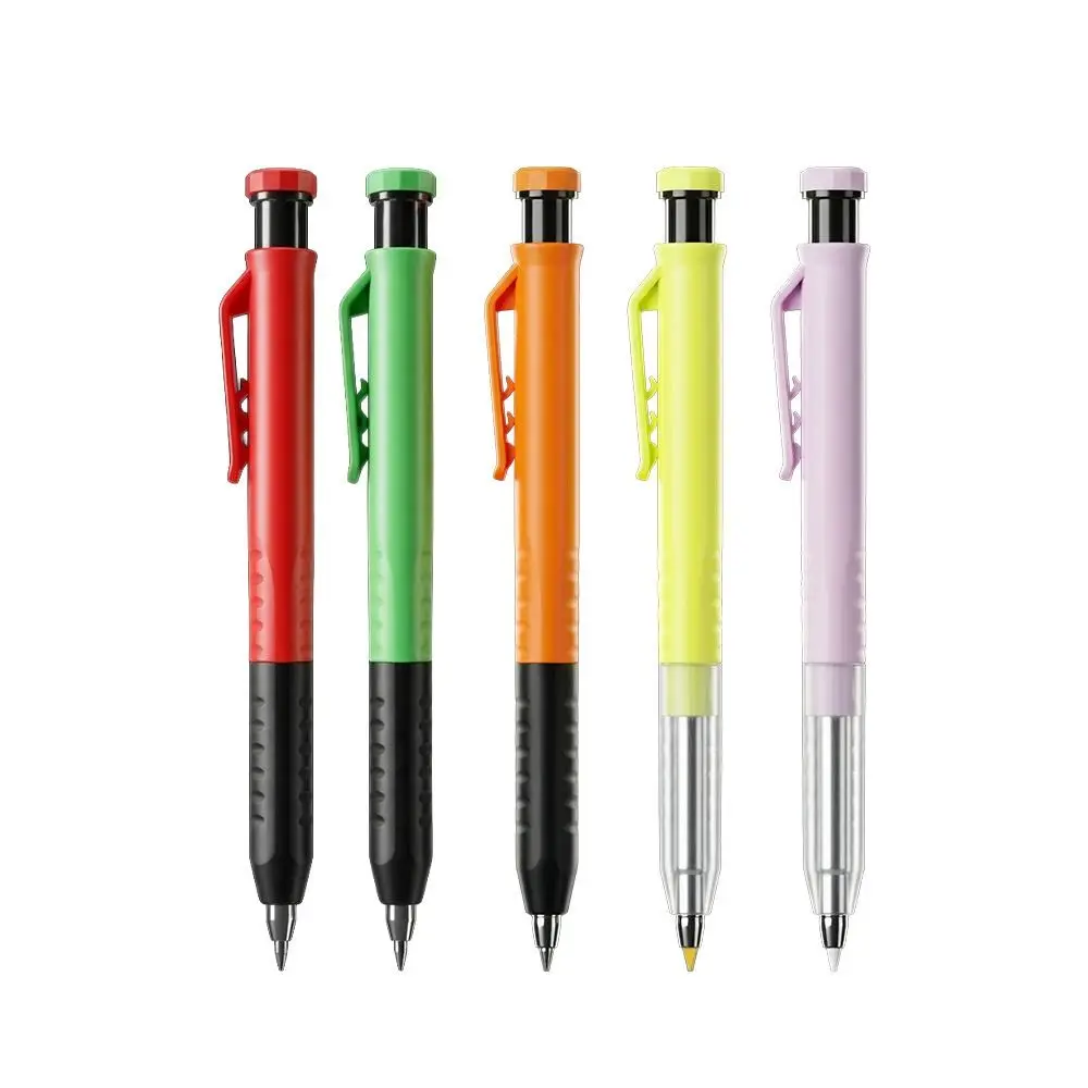 2.8mm Lead Tip Carpenter Pencil Built-in Sharpener Multi-Color Mechanical Pencil Ergonomic Grip Construction Marker Woodworking