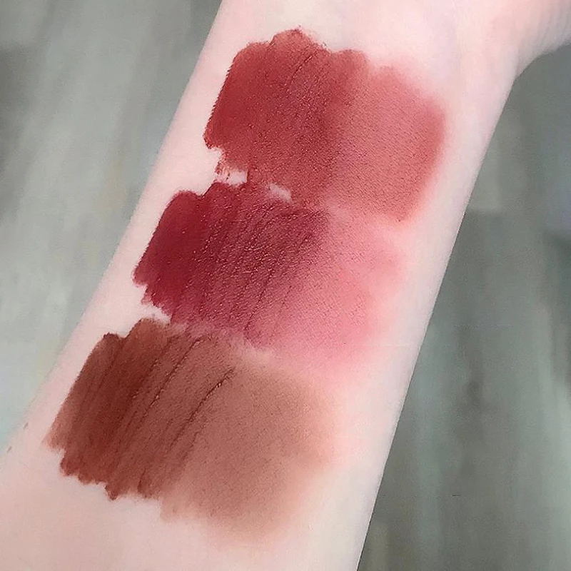 Cappuvini misterioso âmbar sedoso suave lama labial mousse fosco brilho labial cor nude lábios base maquiagem à prova dwaterproof água cosméticos duradouros