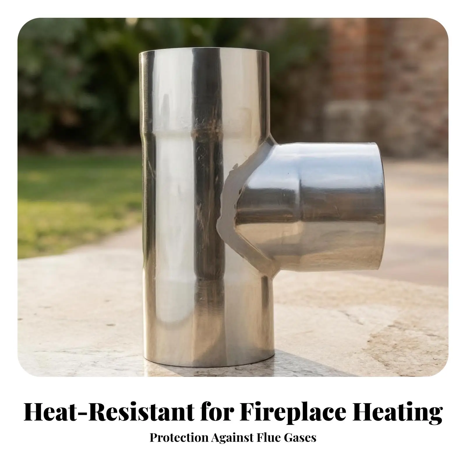 Fireplace Vent Component Wood-Combusting Heater Pipe with Elbow Flue Pipe with Rain Cap Wall-Mounted for Homeowners