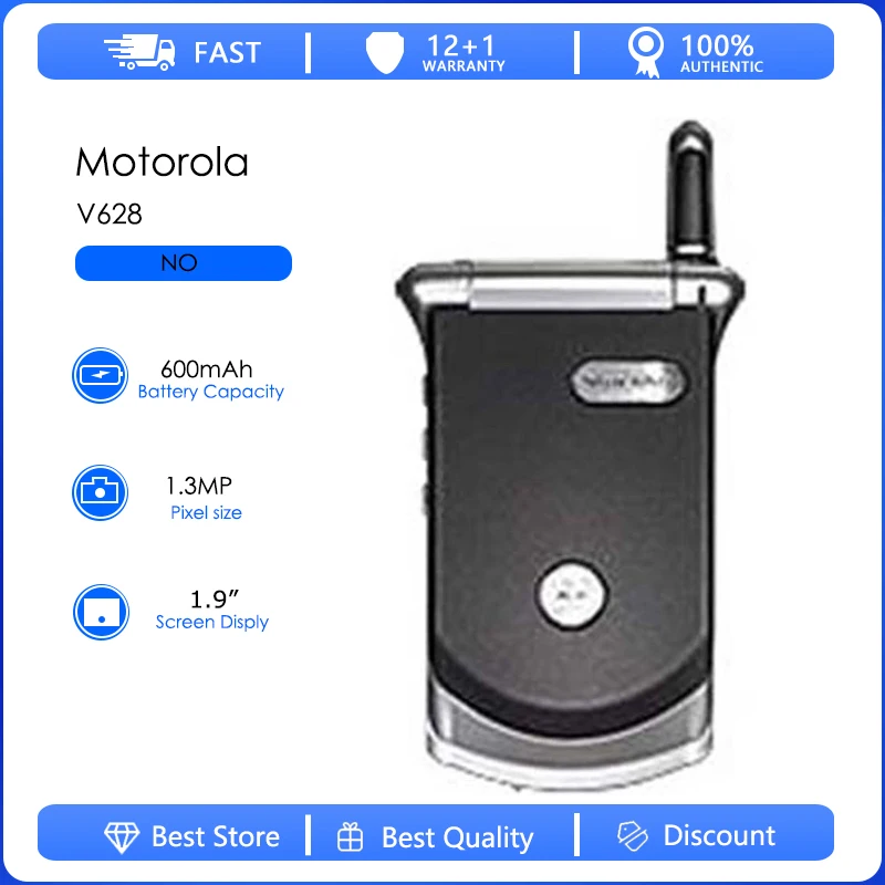 Motorola V628 Batería desmontable original V628 reacondicionada 500 mAh Teléfono celular Venta al por mayor Envío gratuito