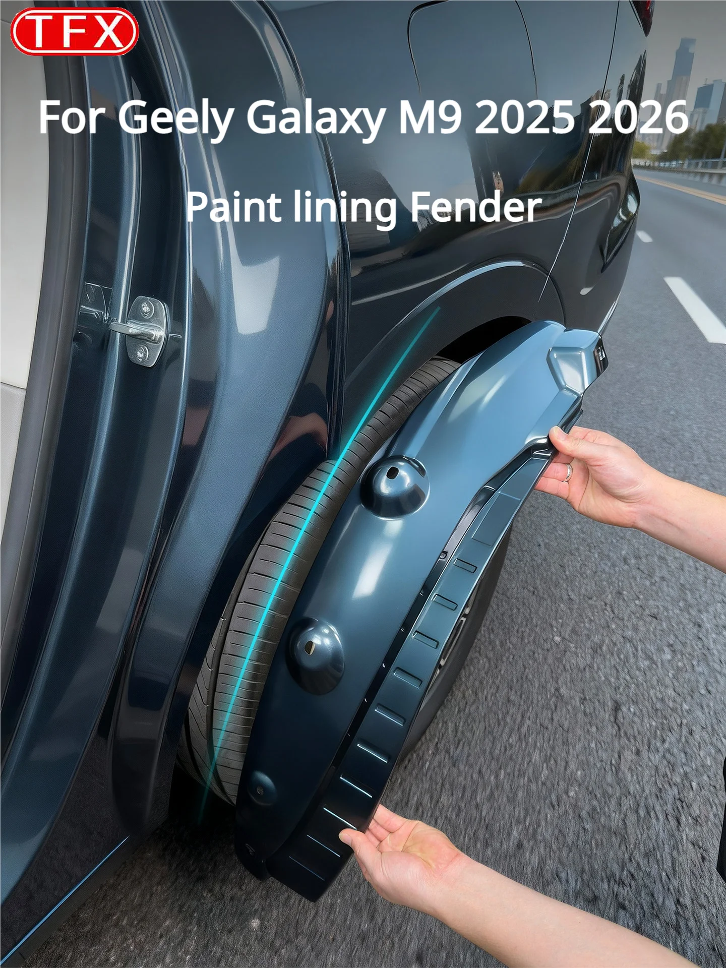 For Geely Galaxy M9 2025 2026 Car Styling Rear Fender Liners Mud Flaps Front Wheels Splash Guards Dirt Proof Painted Accessories