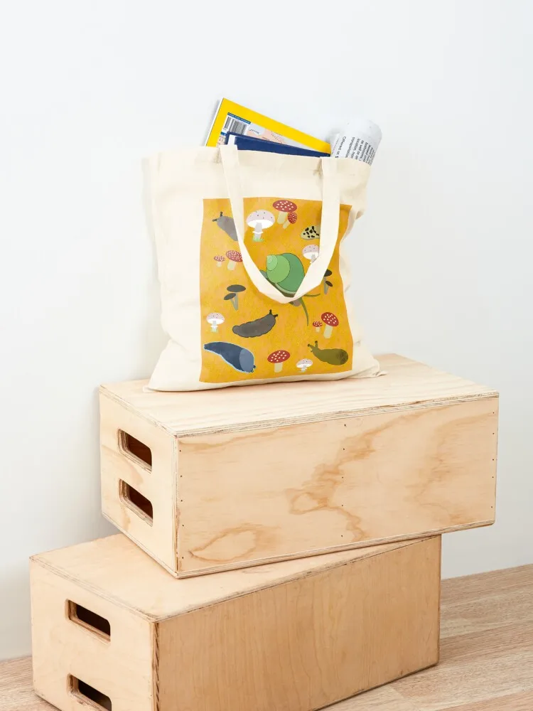 الخريف Gastropods حمل حقيبة المتسوق حقائب للنساء حقيبة قماش مخصصة للمتسوقين حقائب الشاطئ النسائية #4