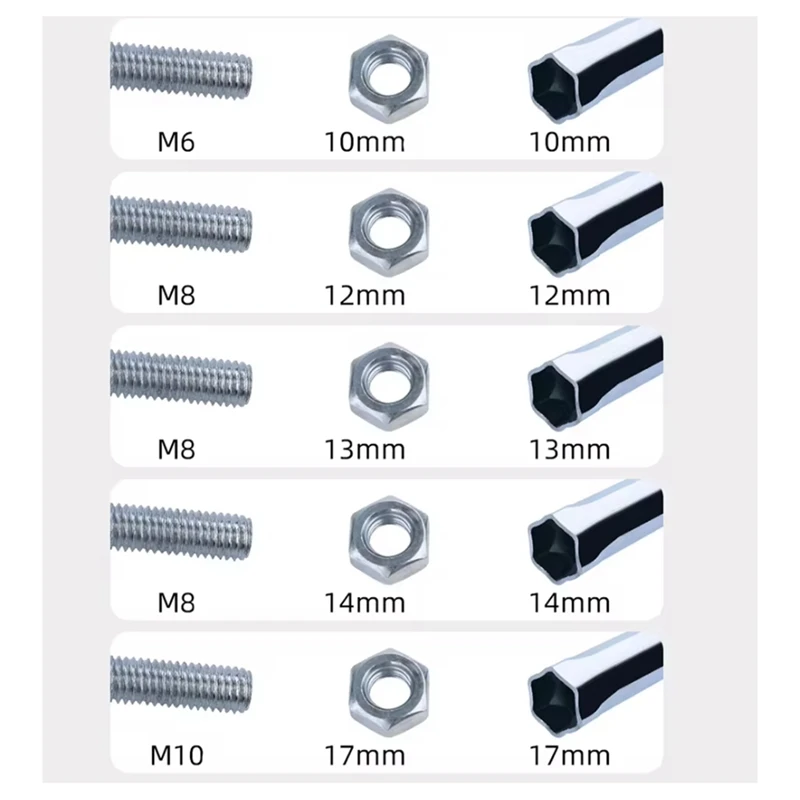 Ceiling Leveling Sleeve 10Mm/12Mm/13Mm/14Mm/17Mm Lengthening Hollow Screw Nut Hexagon Socket For Drilling Power Tool