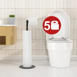 Bathroom Paper Towel Holder Stainless Steel Floor Standing Toilet Paper Holder Hole-less Bathroom Floor Standing Shelf
