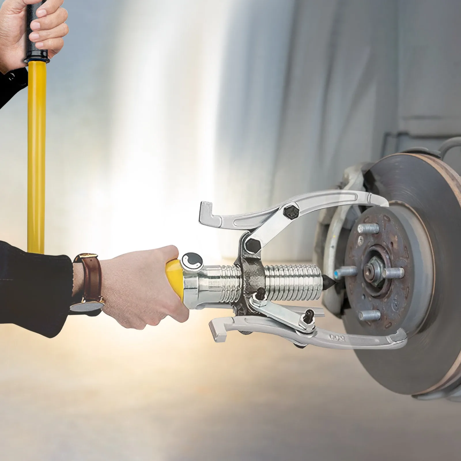 Picture 6: 20T Hydraulic Puller 40CR Steel Hydraulic Wheel Hub Puller 3 Claws 360° Rotatable Handle For Pulling Shafts, Flanges, Gears