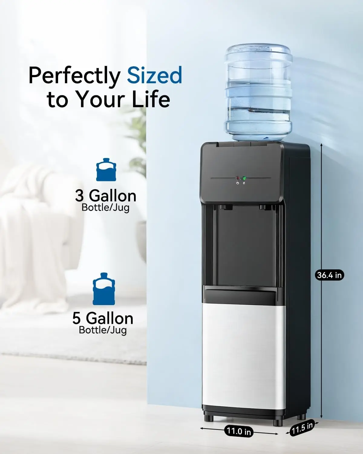 Top Loading Water Dispenser Fits 3 5 Gallon Bottles