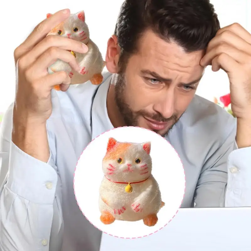 Stress Toy Cat For Kids Cute Cat-Shape Fidget Ball Mochi Animal Pinch Family Fun Game Relief Sensory Toys For Kids Girls Boys