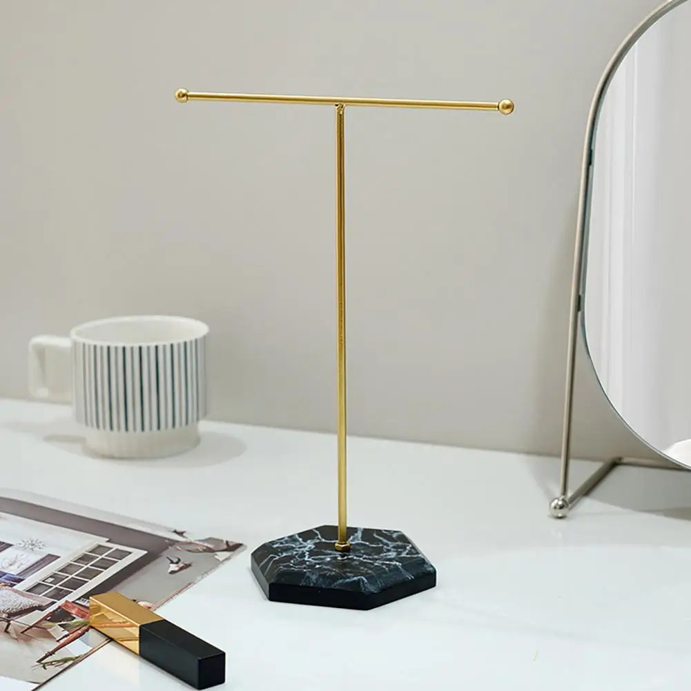 Jewelry Display Holder Earring Display Stand Metal T-shaped Jewelry Display Stand with Stable Base Necklace Bracelet for Home