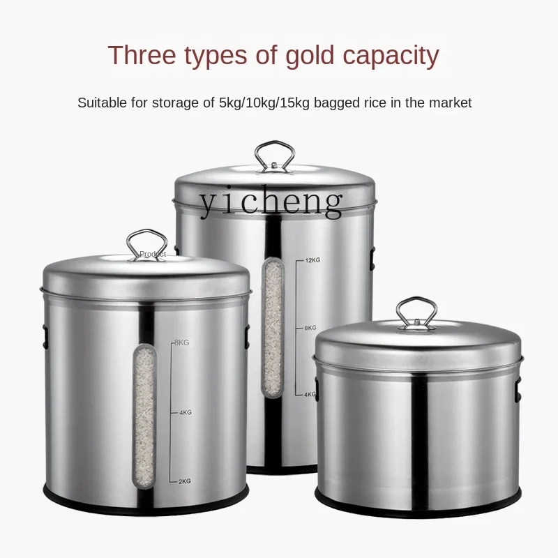 

Xl304 Stainless Steel Rice Bucket Sealed Metering Rice Bucket Moisture-Proof Storage Rice Pot