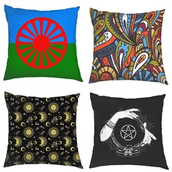 Romany Gypsy Print Cushion Cover Magic Sun Moon Star Pillowcase Linen Throw Pillow Case Covers for Living Room Home Decor