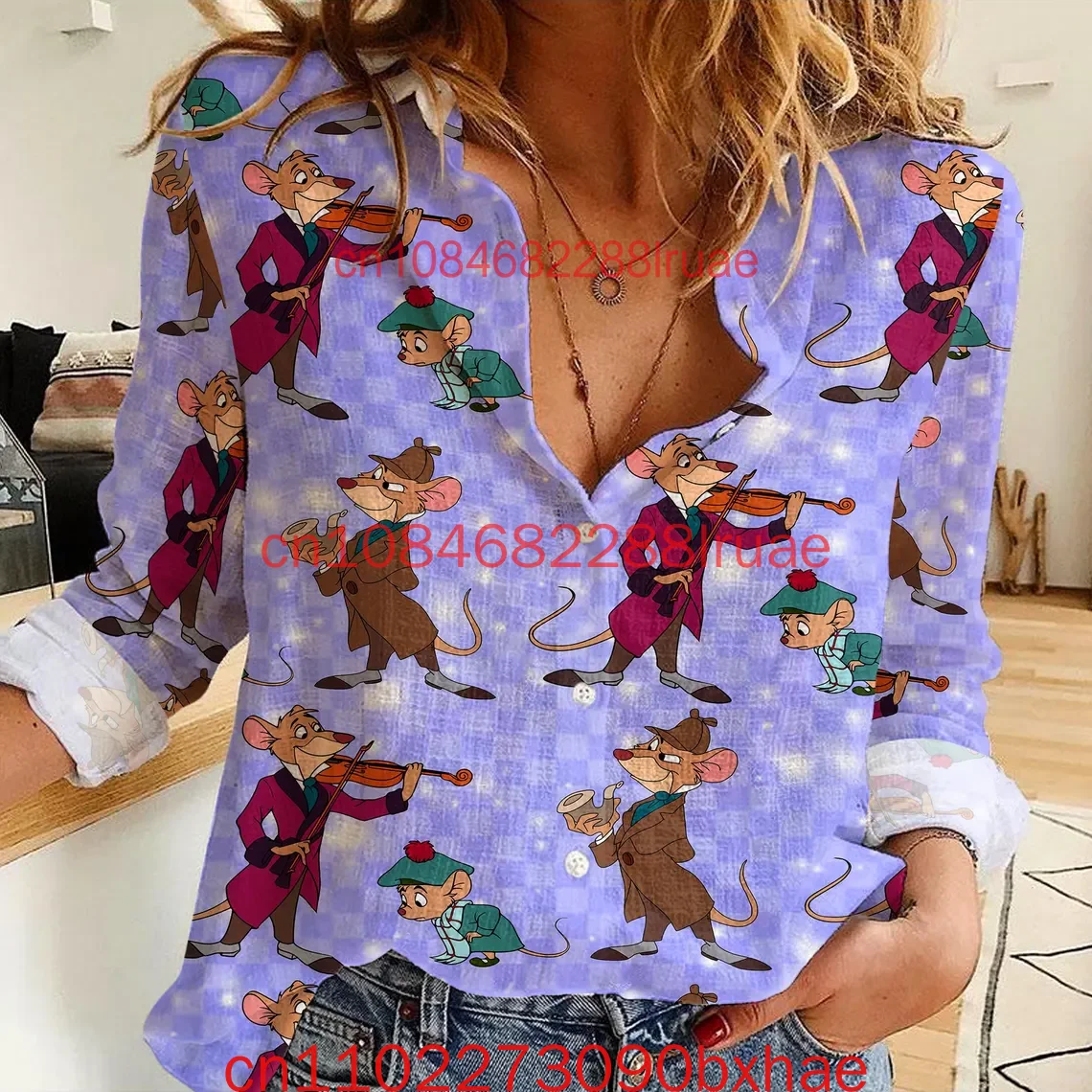 

The Great Mouse Detective Women Casual Shirt Disney Women Blouses Shirt Magic Kingdom Shirt Disney Vintage Shirt