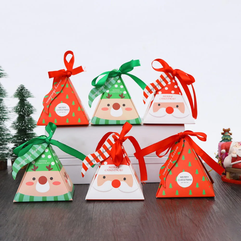 30Pcs 2024 Christmas Candy Bag, Cookie and Chocolate Packaging Box, Xmas Gift Bag, 2025 New Year Party Kids Gift Favour