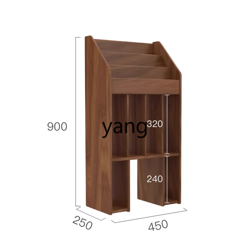 

LMM solid wood floor-to-ceiling bookshelf New Chinese black walnut bay window tatami magazine rack