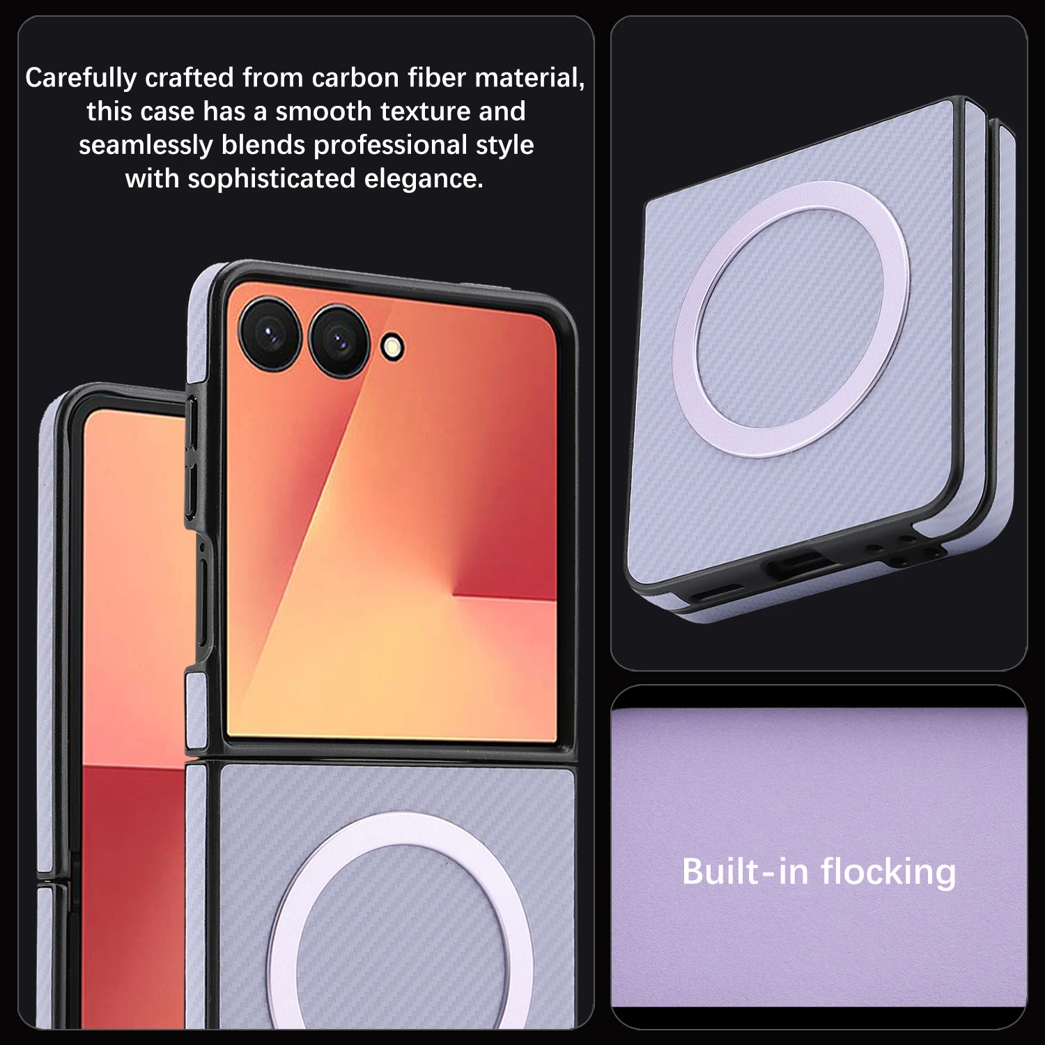 الفاخرة رقيقة جدا ألياف الكربون الجلود قضية الهاتف لسامسونج غالاكسي Z فليب 7 6 5 4 3 Flip7 FE الأعمال المغناطيسي Magsafe غطاء