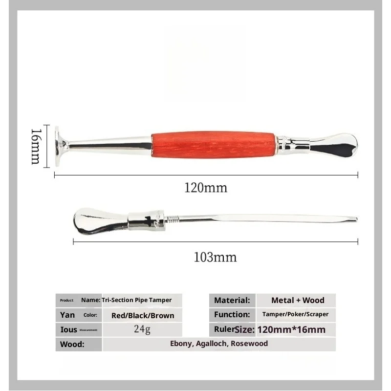 All-in-One Pipe Maintenance Tool, 3-in-1 Tobacco Presser Tamper with Cleaner and Needle, Poker Packer Cleaner for Cigar Pipe view 6