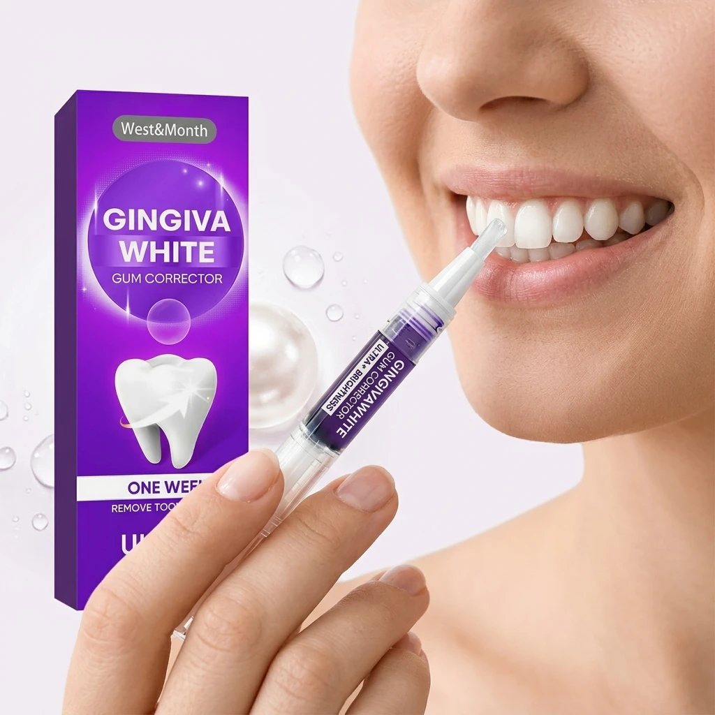 West Moon Purple Whitening Pen Cleaning Dental Plaque Restoring Tooth Color Neutralize Yellow Tone Teeth Gel Whitening Agent 3ml